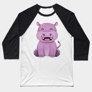 Cute Hippo Baseball T-Shirt